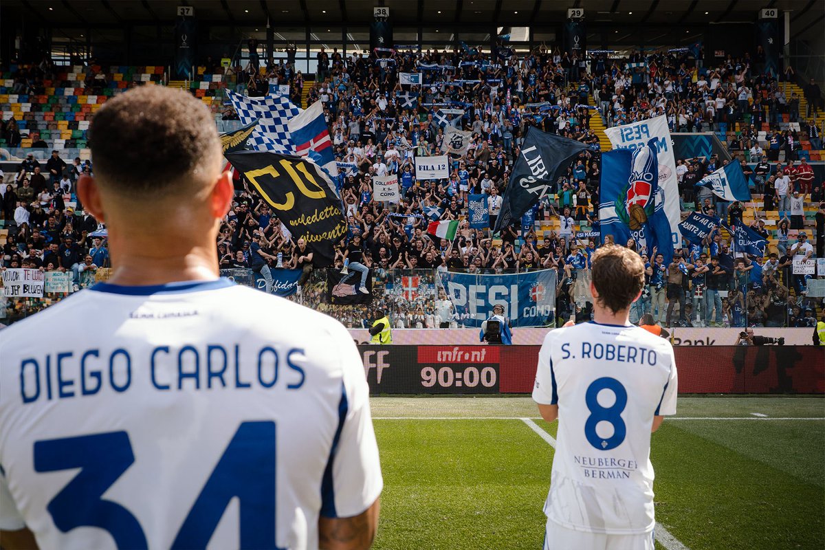 Como 1907 away supporters — Bluenergy Stadium, Udine